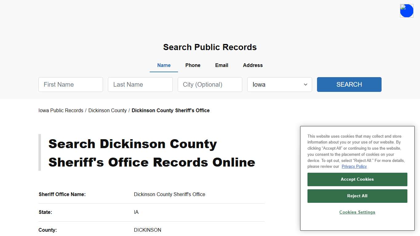 Dickinson County Sheriff's Office - Dickinson - Iowa - TPI